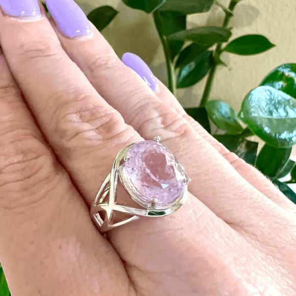 #029 Heirloom Pink Kunzanite Sterling Silver Ring Size 9 - Picture 4 of 5